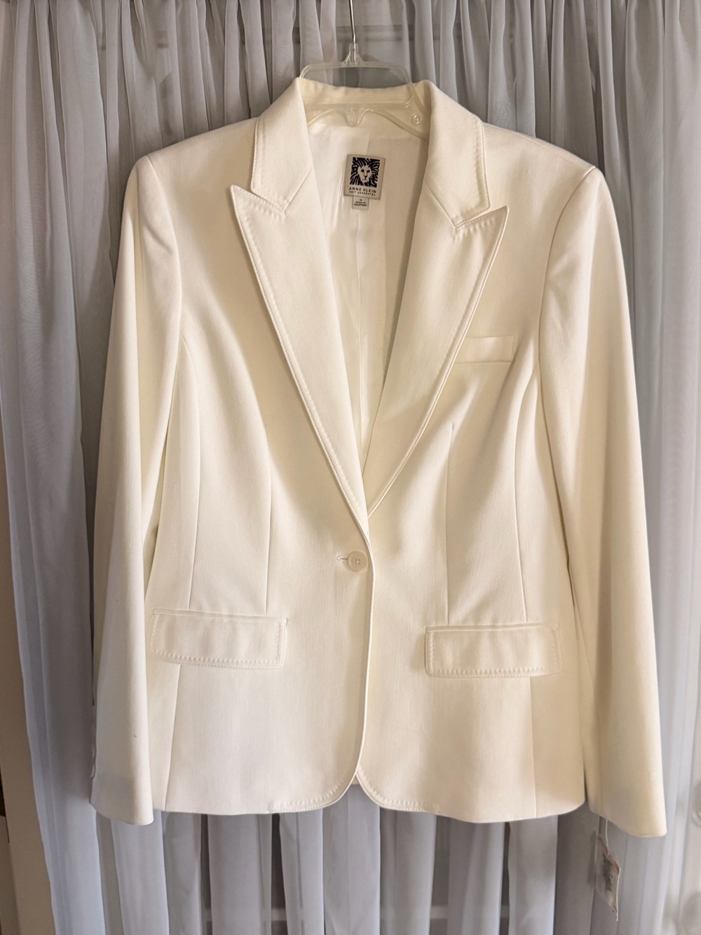 Anne Klein Art Nouveau Ivory Single-Button Women's Blazer 10 New